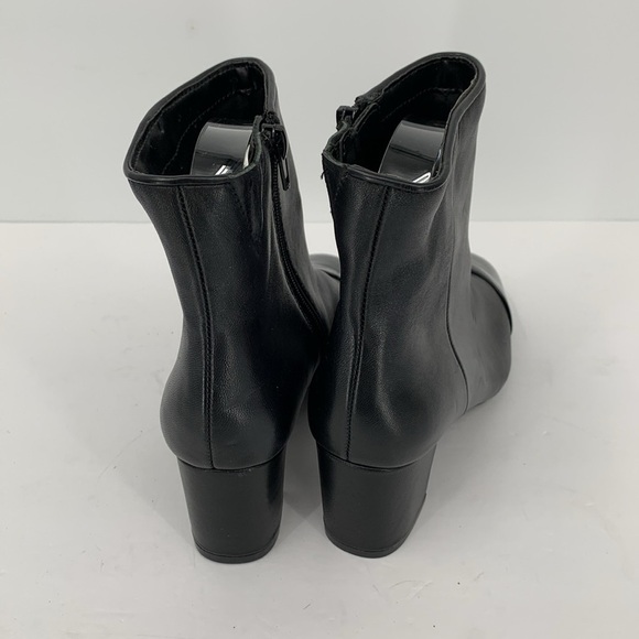 Steve Madden Jaslynn black leather ankle boot shoe spectator chunky heel 6 - Picture 5 of 7